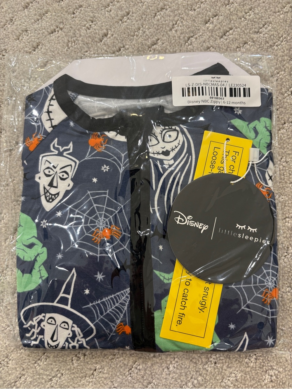 Little Sleepies The Nightmare Before Christmas 6-12mo Zippy